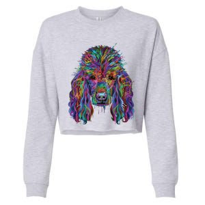 Splash Art Poodle Long Sleeve Poodle Owners Gifts Long Sleeve T Cropped Pullover Crew