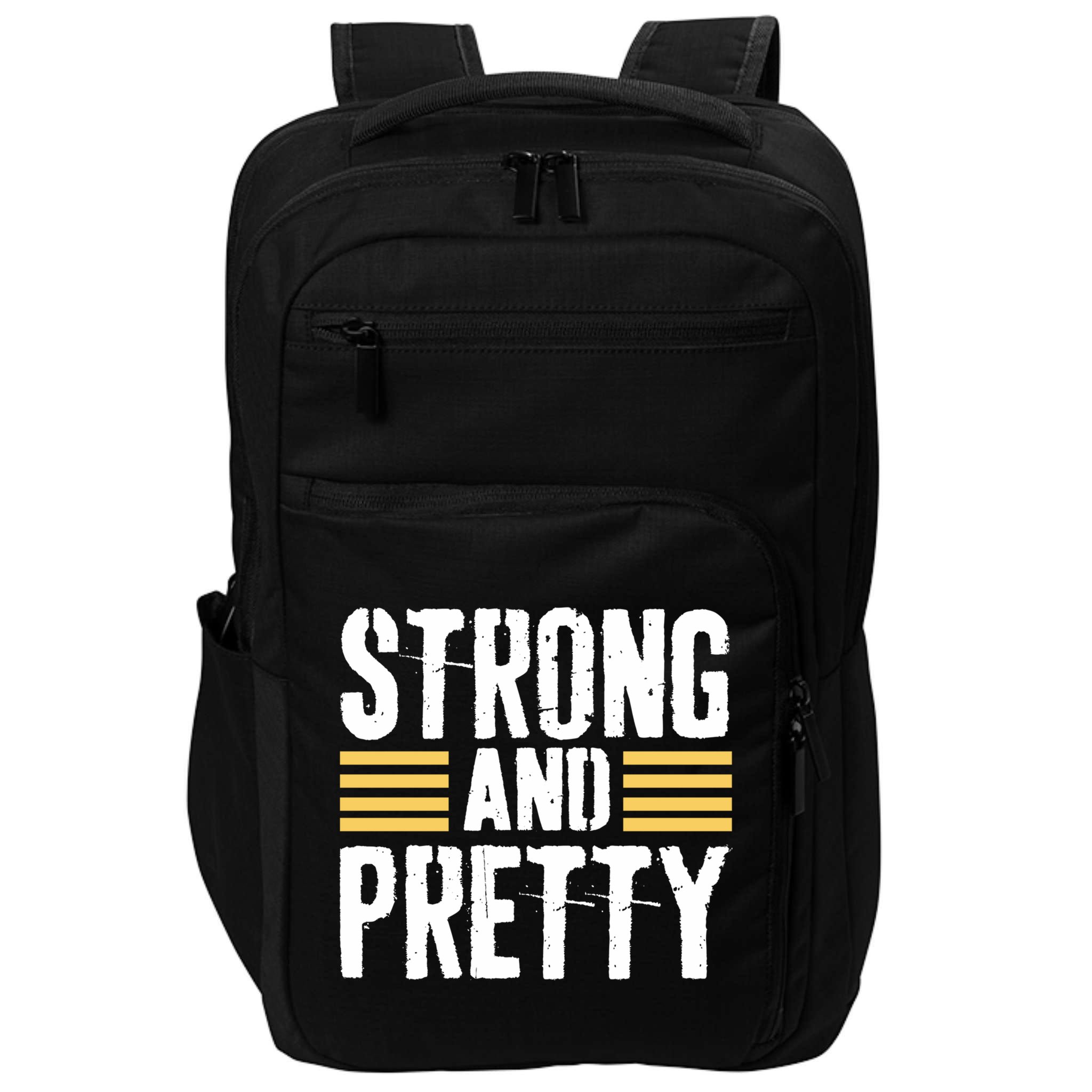 Strong And Pretty Funny Fitness Gym Gift Impact Tech Backpack