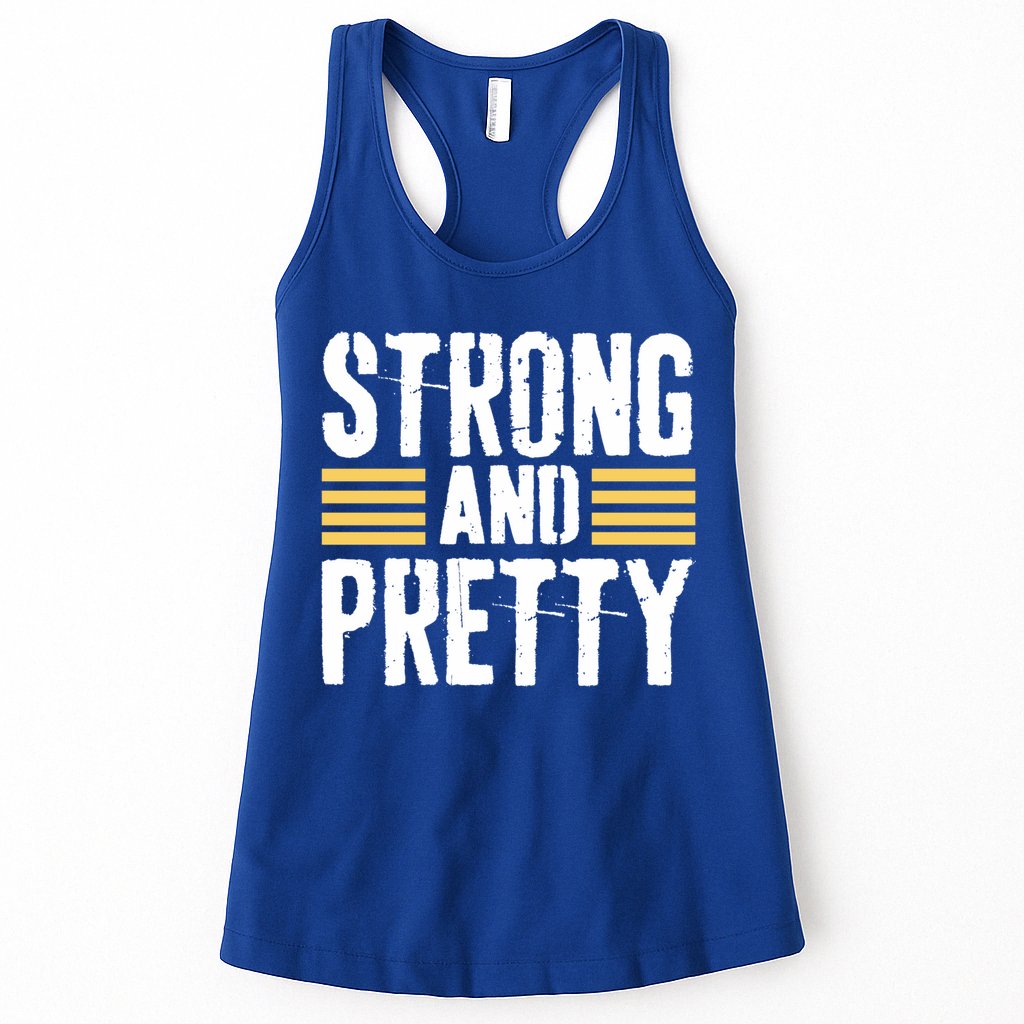 Strong And Pretty Funny Fitness Gym Gift Womens Tank Top