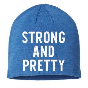 Strong And Pretty Funny Gym Workout Fitness Gift Christmas Cool Gift Sustainable Beanie