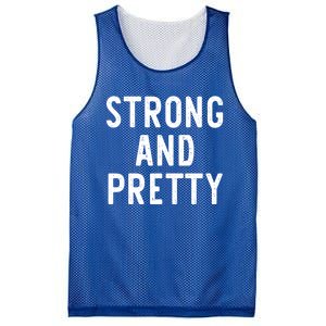 Strong And Pretty Funny Gym Workout Fitness Gift Christmas Cool Gift Mesh Reversible Basketball Jersey Tank