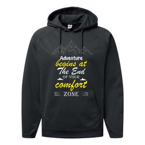 Summer Adventure Quote Performance Fleece Hoodie