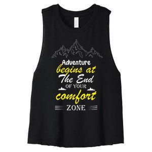 Summer Adventure Quote Women's Racerback Cropped Tank