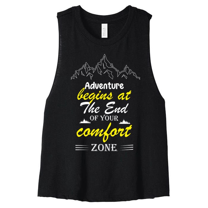 Summer Adventure Quote Women's Racerback Cropped Tank