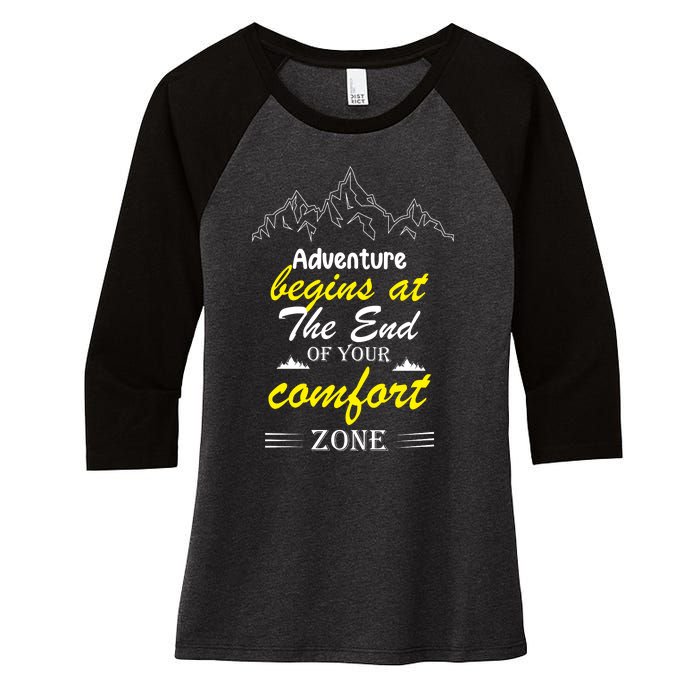 Summer Adventure Quote Women's Tri-Blend 3/4-Sleeve Raglan Shirt