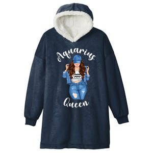 Streetwise Aquarius Queen Brunette Sexy January February Gift Hooded Wearable Blanket