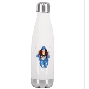 Streetwise Aquarius Queen Brunette Sexy January February Gift Stainless Steel Insulated Water Bottle