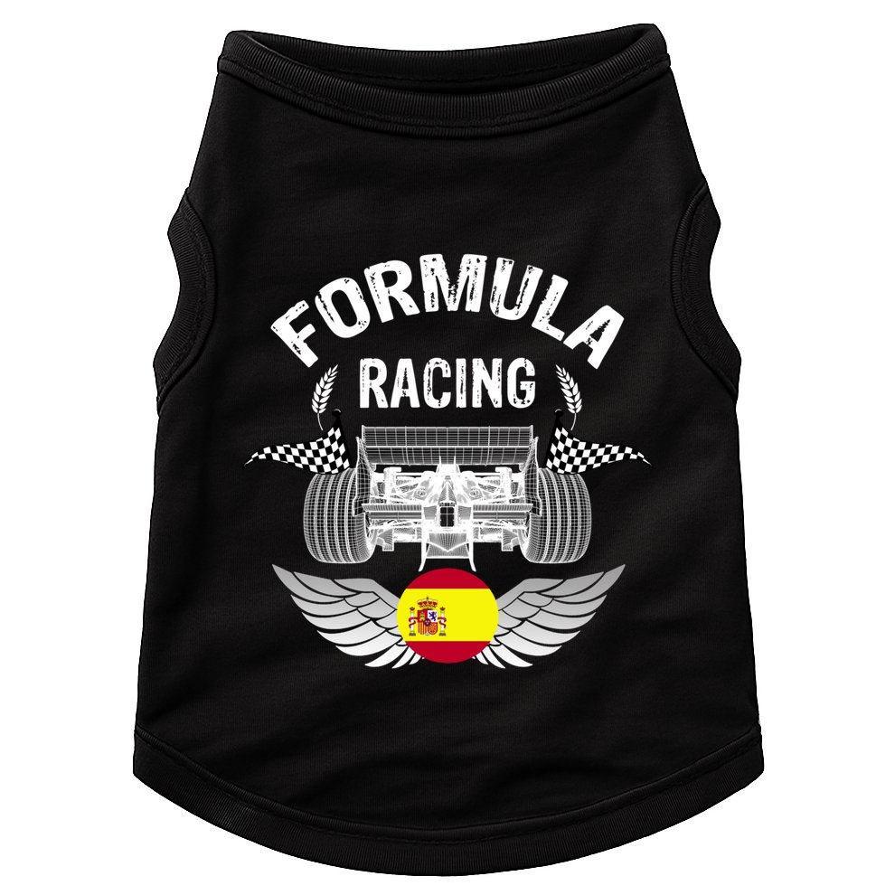 Spanish Auto Race Spain Flag Formula Racing Car Blueprint Gift Doggie Tank