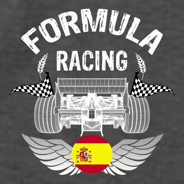 Spanish Auto Race Spain Flag Formula Racing Car Blueprint Gift Vector Backpack