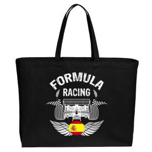 Spanish Auto Race Spain Flag Formula Racing Car Blueprint Gift Cotton Canvas Jumbo Tote