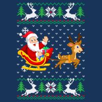 Santa And Reindeer Ugly Christmas Drawstring Bag