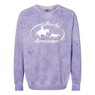 Sorta Awesome Ranch Sorting Western Horse Funny Cow Country Colorblast Crewneck Sweatshirt