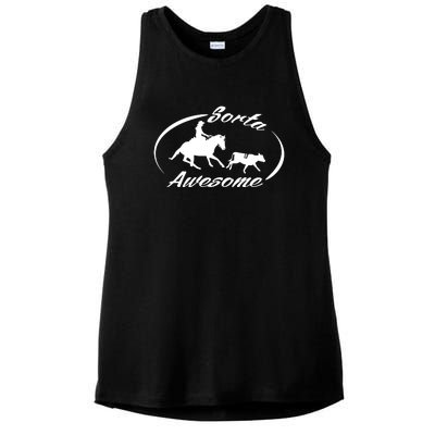 Sorta Awesome Ranch Sorting Western Horse Funny Cow Country Ladies PosiCharge Tri-Blend Wicking Tank