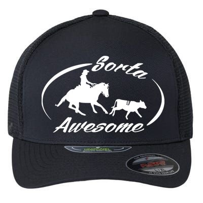Sorta Awesome Ranch Sorting Western Horse Funny Cow Country Flexfit Unipanel Trucker Cap