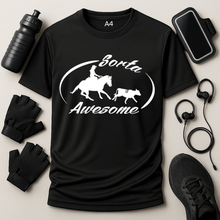 Sorta Awesome Ranch Sorting Western Horse Funny Cow Country Performance Shirt