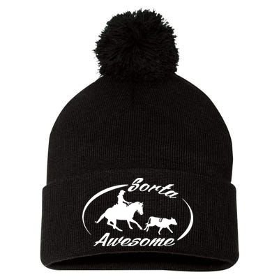 Sorta Awesome Ranch Sorting Western Horse Funny Cow Country Pom Pom 12in Knit Beanie