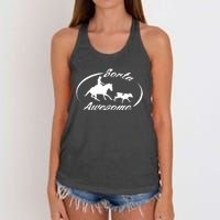 Sorta Awesome Ranch Sorting Western Horse Funny Cow Country Women's Knotted Racerback Tank