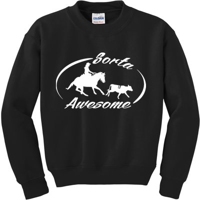 Sorta Awesome Ranch Sorting Western Horse Funny Cow Country Kids Sweatshirt