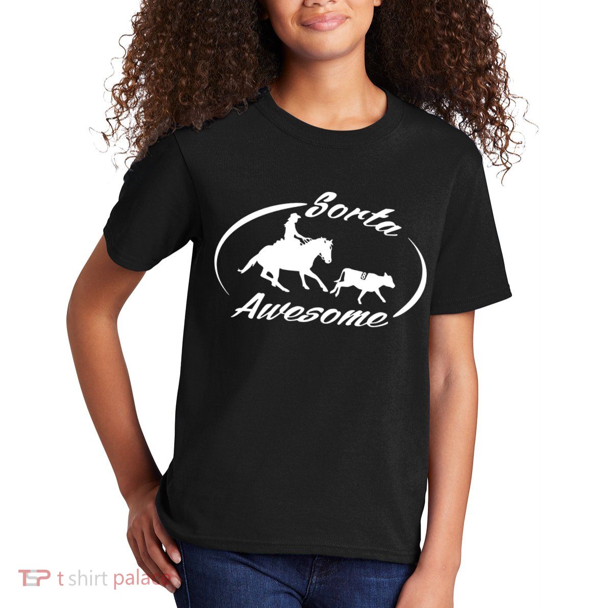 Sorta Awesome Ranch Sorting Western Horse Funny Cow Country Kids T-Shirt