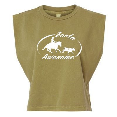 Sorta Awesome Ranch Sorting Western Horse Funny Cow Country Garment-Dyed Women's Muscle Tee