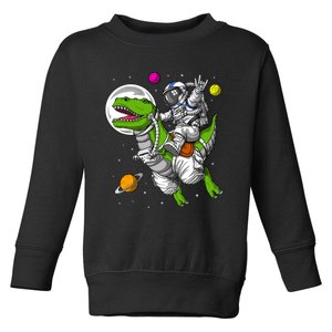 Space Astronaut Riding Trex Dinosaur Funny Boy Toddler Sweatshirt