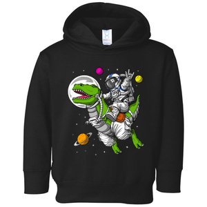 Space Astronaut Riding Trex Dinosaur Funny Boy Toddler Hoodie