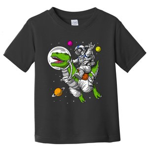 Space Astronaut Riding Trex Dinosaur Funny Boy Toddler T-Shirt