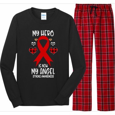 Stroke Awareness Remembrance Hero Is Now My Angel Cute Gift Long Sleeve Pajama Set