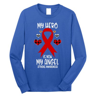 Stroke Awareness Remembrance Hero Is Now My Angel Cute Gift Long Sleeve Shirt