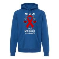 Stroke Awareness Remembrance Hero Is Now My Angel Cute Gift Premium Hoodie