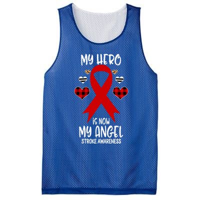 Stroke Awareness Remembrance Hero Is Now My Angel Cute Gift Mesh Reversible Basketball Jersey Tank