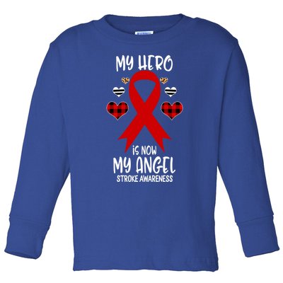 Stroke Awareness Remembrance Hero Is Now My Angel Cute Gift Toddler Long Sleeve Shirt