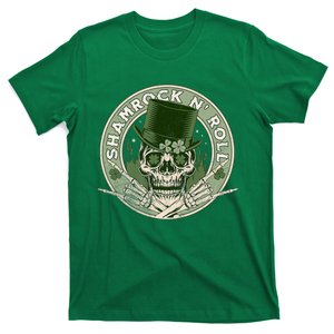 Shamrock and Roll - Rock and Roll Saint Patrick's Day Skull Premium T-Shirt