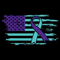 Suicide Awareness Ribbon American Flag Backpack