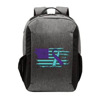 Suicide Awareness Ribbon American Flag Vector Backpack