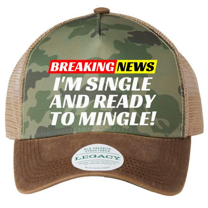 Single And Ready To Mingle Funny Sarcastic Breakup Divorce Legacy Tie Dye Trucker Hat