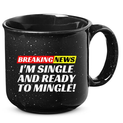 Single And Ready To Mingle Funny Sarcastic Breakup Divorce 15oz Campfire Ceramic Mug
