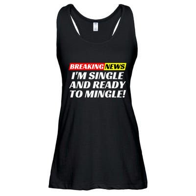 Single And Ready To Mingle Funny Sarcastic Breakup Divorce Ladies Essential Flowy Tank