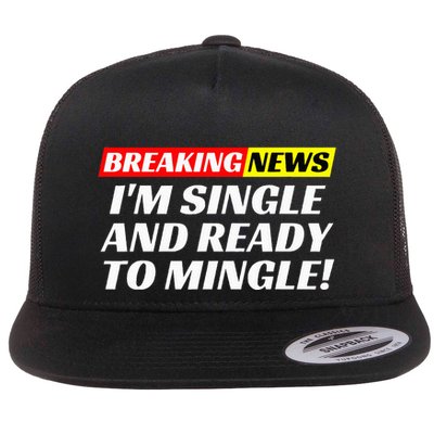 Single And Ready To Mingle Funny Sarcastic Breakup Divorce Flatbill Hat