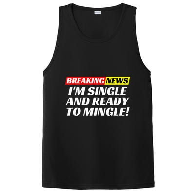 Single And Ready To Mingle Funny Sarcastic Breakup Divorce PosiCharge Competitor Tank