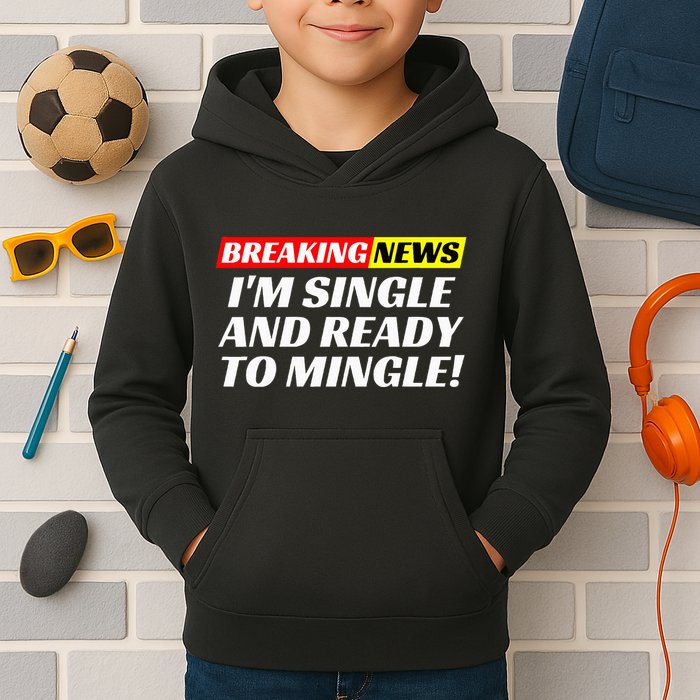 Single And Ready To Mingle Funny Sarcastic Breakup Divorce Kids Hoodie