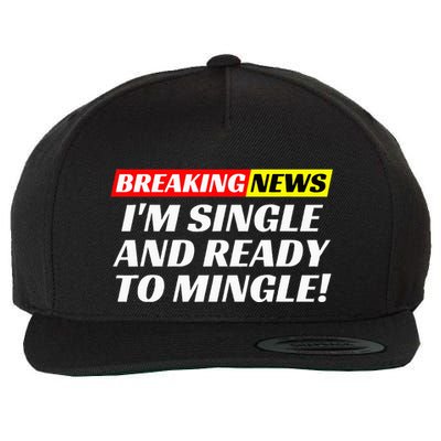 Single And Ready To Mingle Funny Sarcastic Breakup Divorce Wool Snapback Cap