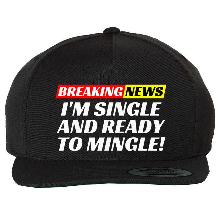 Single And Ready To Mingle Funny Sarcastic Breakup Divorce Wool Snapback Cap