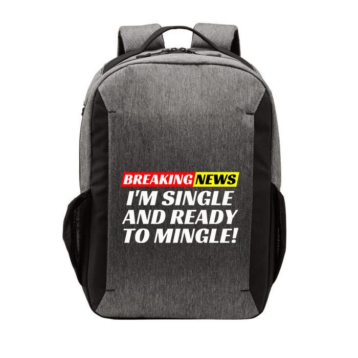 Single And Ready To Mingle Funny Sarcastic Breakup Divorce Vector Backpack