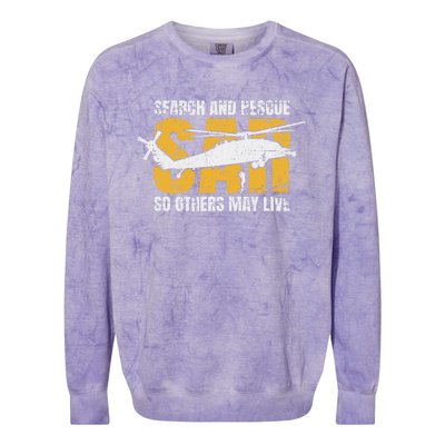 Search And Rescue Helicopter Sar Vintage Distressed Design Colorblast Crewneck Sweatshirt