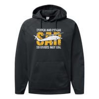 Search And Rescue Helicopter Sar Vintage Distressed Design Performance Fleece Hoodie