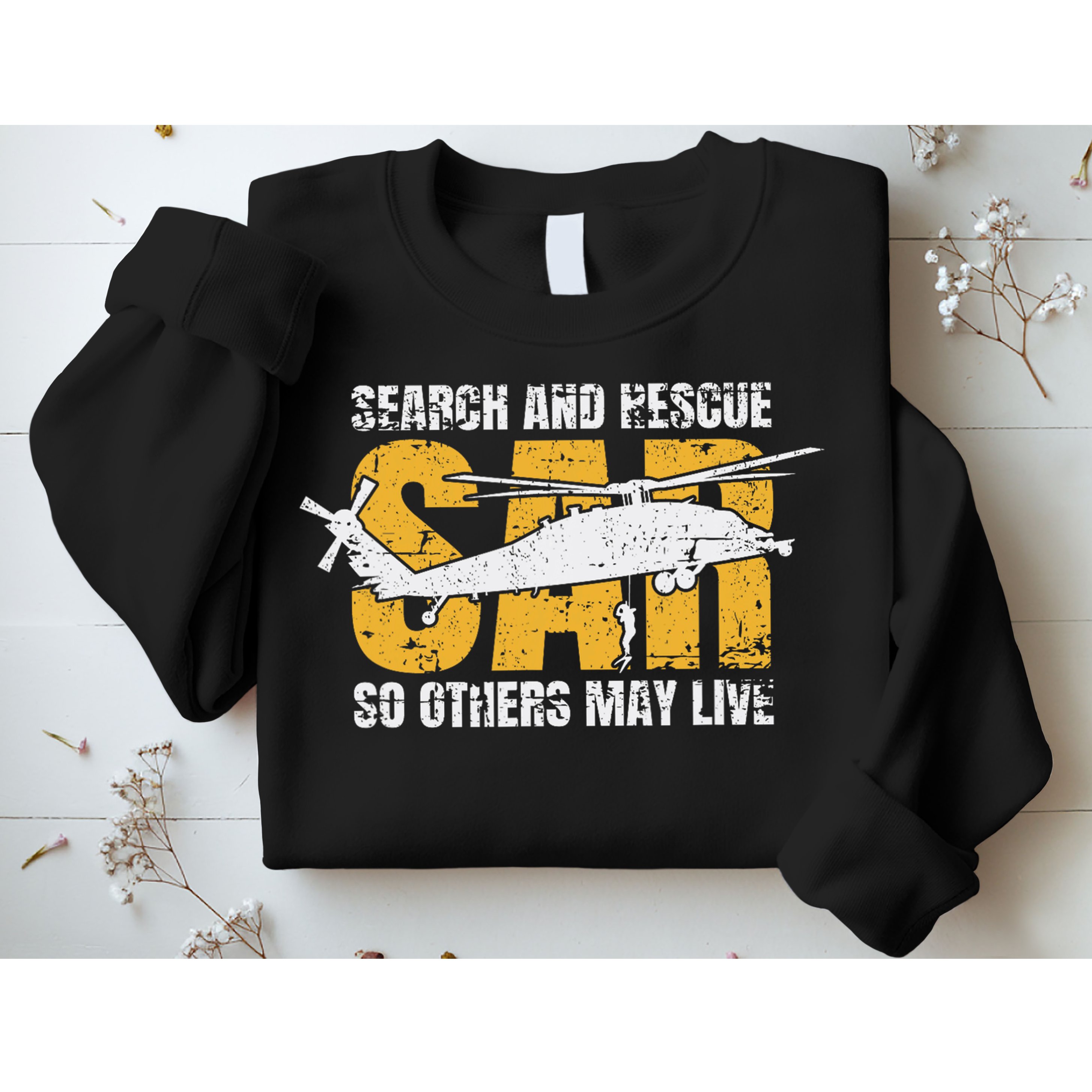 Search And Rescue Helicopter Sar Vintage Distressed Design Sweatshirt