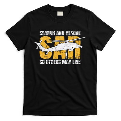 Search And Rescue Helicopter Sar Vintage Distressed Design T-Shirt