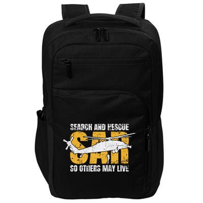 Search And Rescue Helicopter Sar Vintage Distressed Design Impact Tech Backpack