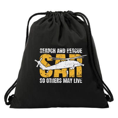Search And Rescue Helicopter Sar Vintage Distressed Design Drawstring Bag